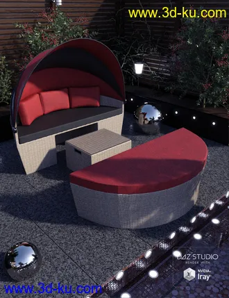 3D打印模型Contemporary Garden Furniture Set 01的图片