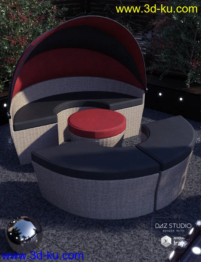 Contemporary Garden Furniture Set 01模型的图片4
