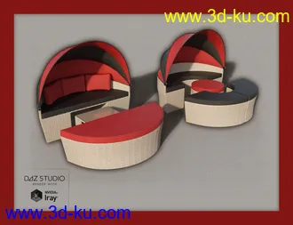 3D打印模型Contemporary Garden Furniture Set 01的图片