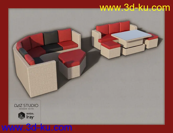Contemporary Garden Furniture Set 01模型的图片7