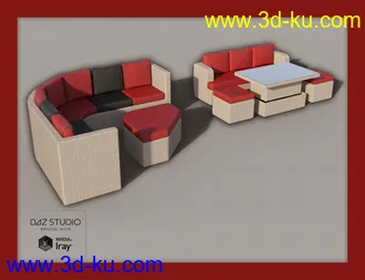 3D打印模型Contemporary Garden Furniture Set 01的图片