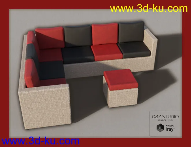 Contemporary Garden Furniture Set 01模型的图片8