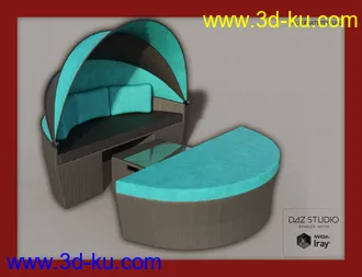 3D打印模型Contemporary Garden Furniture Set 01的图片