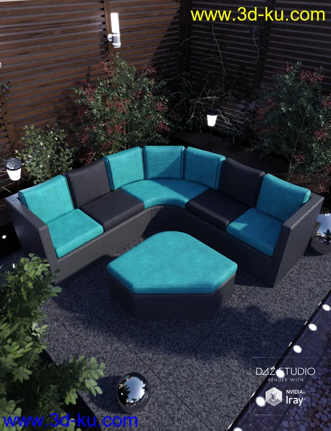 Contemporary Garden Furniture Set 01模型的图片12