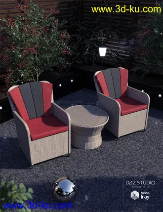 3D打印模型Contemporary Garden Furniture Set 02的图片