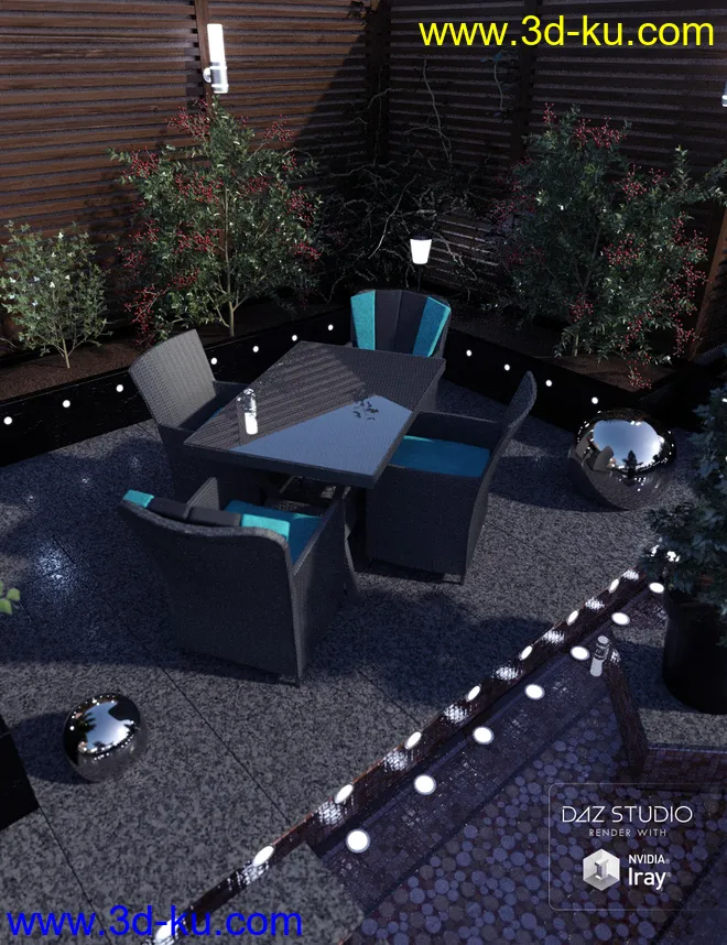 Contemporary Garden Furniture Set 02模型的图片2