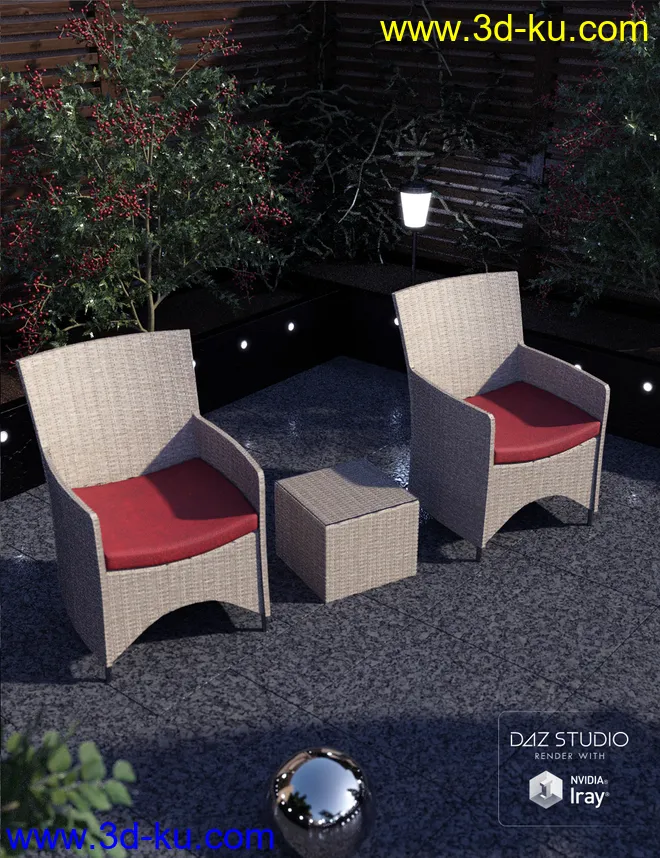 Contemporary Garden Furniture Set 02模型的图片3