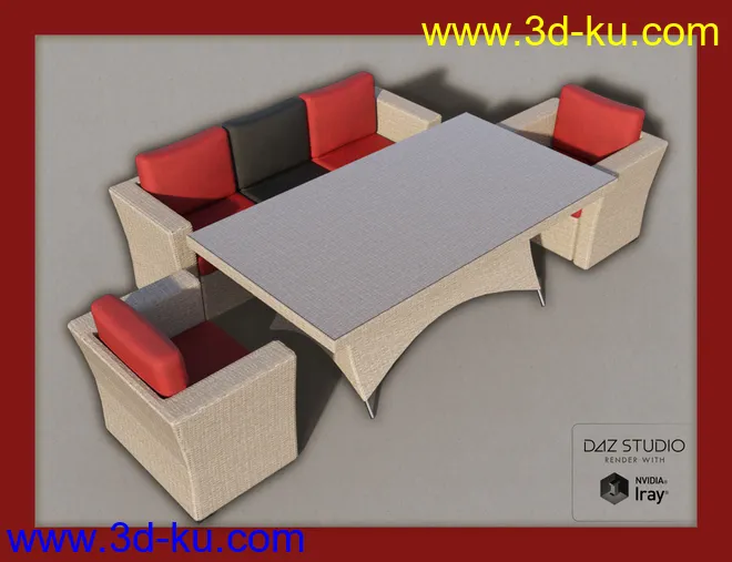 Contemporary Garden Furniture Set 02模型的图片4