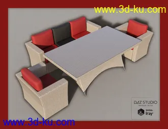 3D打印模型Contemporary Garden Furniture Set 02的图片