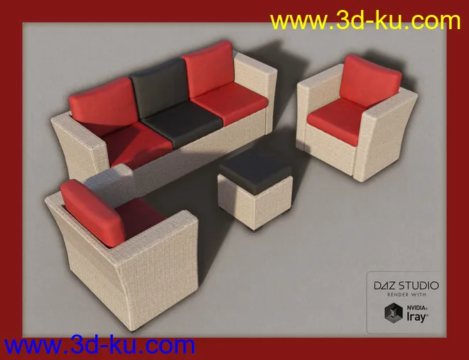 Contemporary Garden Furniture Set 02模型的图片5
