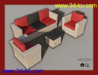 3D打印模型Contemporary Garden Furniture Set 02的图片