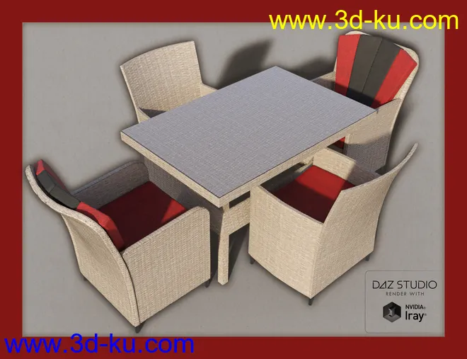 Contemporary Garden Furniture Set 02模型的图片6