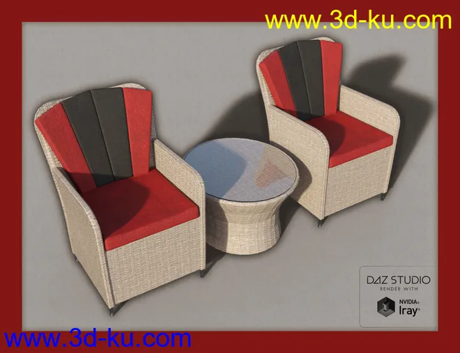 Contemporary Garden Furniture Set 02模型的图片9
