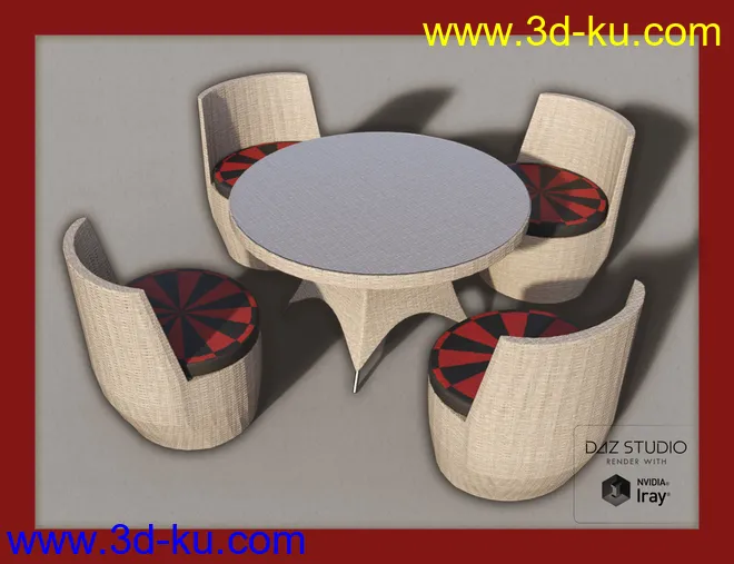 Contemporary Garden Furniture Set 02模型的图片10