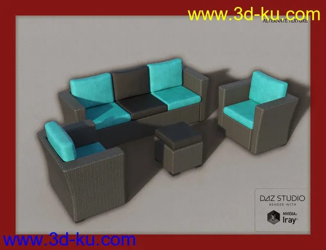 Contemporary Garden Furniture Set 02模型的图片11