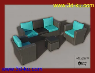 3D打印模型Contemporary Garden Furniture Set 02的图片