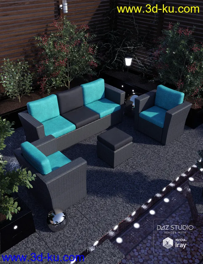 Contemporary Garden Furniture Set 02模型的图片12