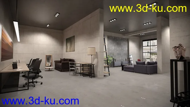 Contemporary Office Space模型的图片2