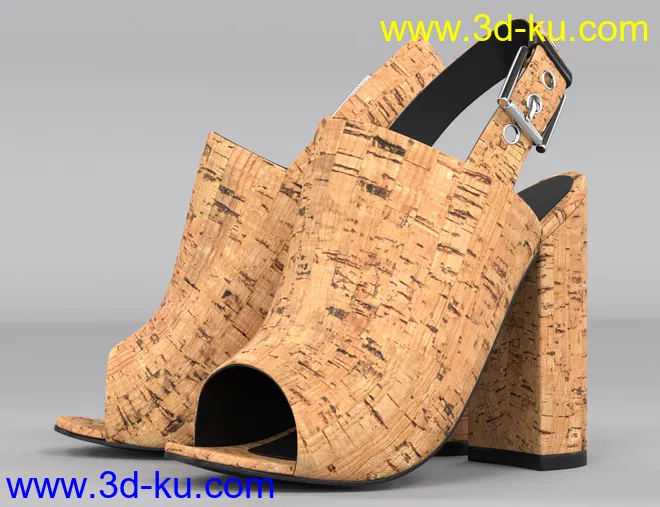 Cork Heels for Genesis 8 Female(s)模型的图片7