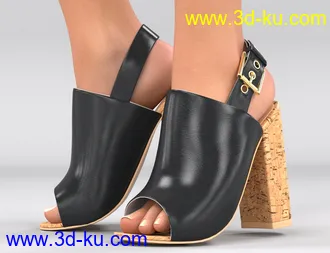 3D打印模型Cork Heels for Genesis 8 Female(s)的图片