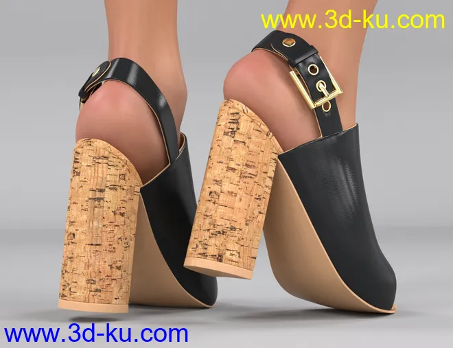 Cork Heels for Genesis 8 Female(s)模型的图片9