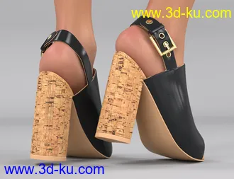 3D打印模型Cork Heels for Genesis 8 Female(s)的图片