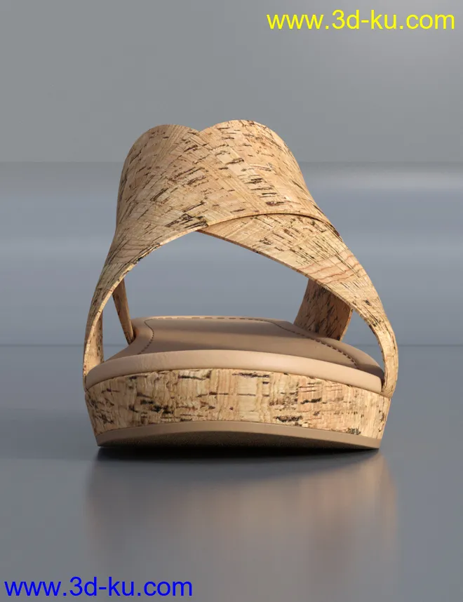 Cork Sandals for Genesis 8 Female(s)模型的图片2