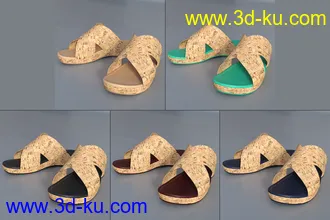 3D打印模型Cork Sandals for Genesis 8 Female(s)的图片