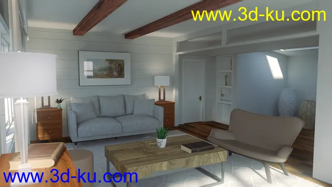 Cottage Living Room模型的图片2