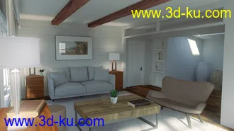 3D打印模型Cottage Living Room的图片