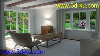 3D打印模型Cottage Living Room的图片