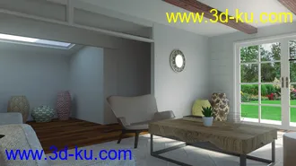 3D打印模型Cottage Living Room的图片