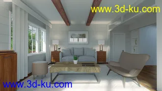 3D打印模型Cottage Living Room的图片