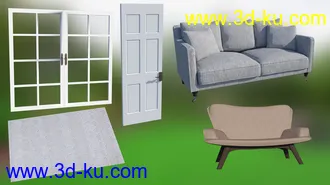 3D打印模型Cottage Living Room的图片