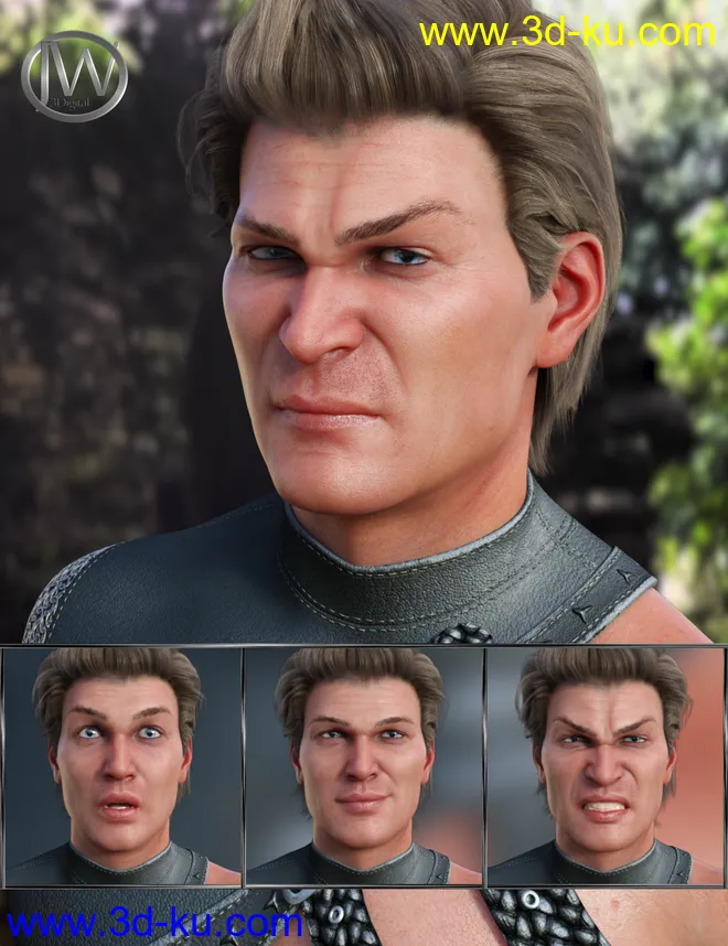 Courageous - Expressions for Genesis 8 Male and Elios 8模型的图片1