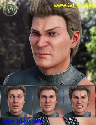 3D打印模型Courageous - Expressions for Genesis 8 Male and Elios 8的图片