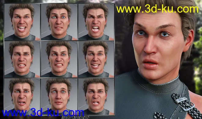 Courageous - Expressions for Genesis 8 Male and Elios 8模型的图片2