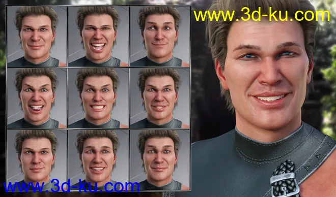 Courageous - Expressions for Genesis 8 Male and Elios 8模型的图片3