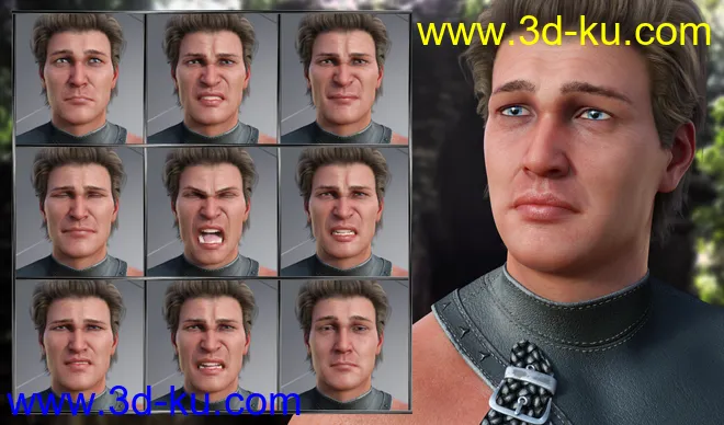 Courageous - Expressions for Genesis 8 Male and Elios 8模型的图片4