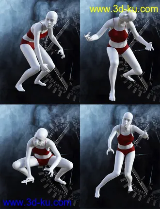 3D打印模型Crescent Moon Poses for Genesis 8 Female的图片
