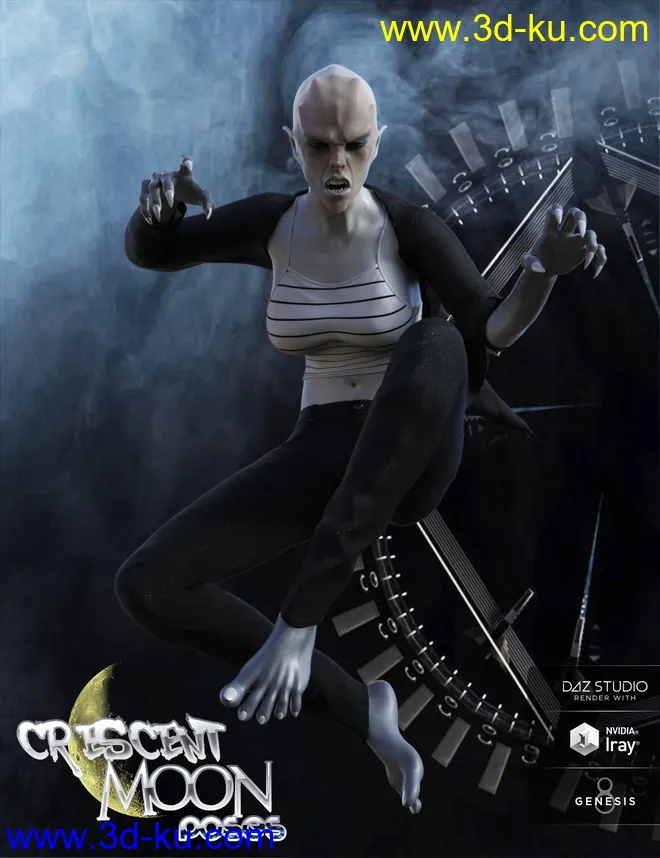 Crescent Moon Poses for Genesis 8 Female模型的图片4