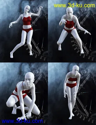 3D打印模型Crescent Moon Poses for Genesis 8 Female的图片