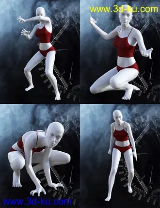 3D打印模型Crescent Moon Poses for Genesis 8 Female的图片
