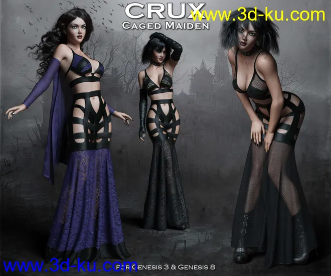 CruX Caged Maiden with dForce模型的图片1
