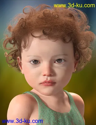3D打印模型Cute Baby Hairs for Genesis 8 Female(s)的图片