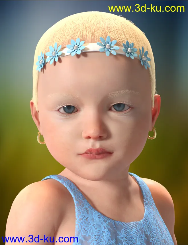 Cute Baby Hairs for Genesis 8 Female(s)模型的图片4