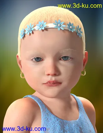 3D打印模型Cute Baby Hairs for Genesis 8 Female(s)的图片
