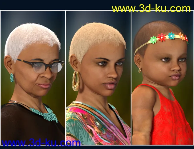 Cute Baby Hairs for Genesis 8 Female(s)模型的图片8