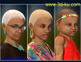 3D打印模型Cute Baby Hairs for Genesis 8 Female(s)的图片