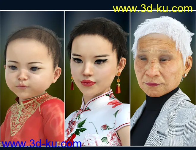 Cute Baby Hairs for Genesis 8 Female(s)模型的图片10
